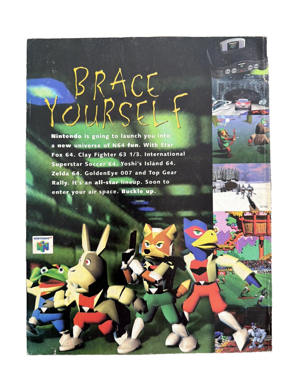 1997 Star Fox 64 Nintendo Video Game Print Ad Promo Art Brace Yourself Vintage